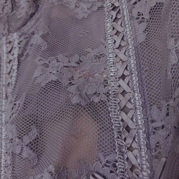 VNT Victoria's Secret CORSET SET Size 34C LAVENDER Floral Lace Romantic Bridal - Picture 9 of 14